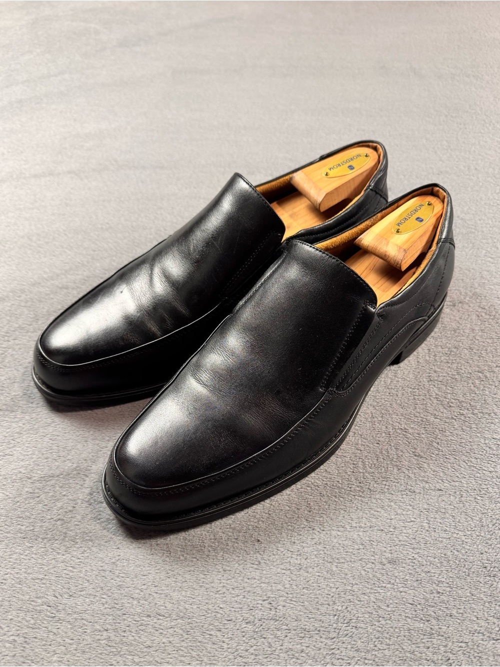 Florsheim Black Leather Slip-On Dress Loafers